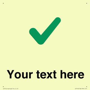 Custom plain background, green tick sign